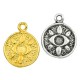 Breloque Ronde en Laiton Coulé avec œil Maléfique 14 mm