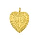 Brass Cast Charm Heart with Cross 14x15mm