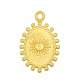 Breloque Ovale en Laiton Coulé avec Soleil 15 x 19 mm