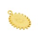 Colgante de Metal Laton Oval con Sol 15x19mm