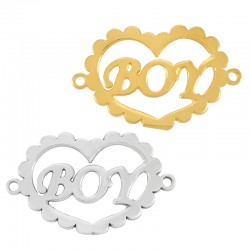 Connettore in Ottone Fuso a Forma di Cuore BOY 17X14 mm
