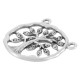 Breloque Ronde en Laiton Coulé avec Arbre de vie et 2 Anneaux 17 mm