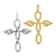 Breloque en Laiton Coulé en Forme de Croix 18 x 22 mm