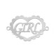 Conector de Metal Latón Corazón "GIRL" 17x14mm
