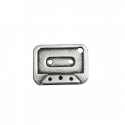 Breloque Cassette en Métal/Zamac, 15x20mm