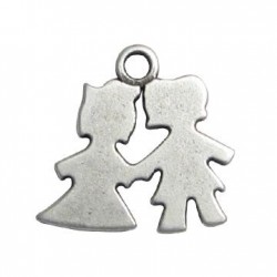 Zamak Pendant Boy and Girl 26x25mm
