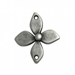 Intercalaire Fleur en Métal/Zamac, 34x39mm