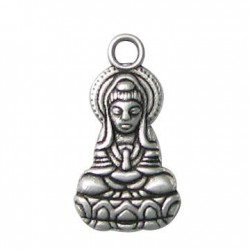 Breloque Buddha en Métal/Zamac, 13.5x26mm