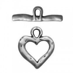 Zamak Toggle Clasp Heart 23x27mm