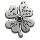 Colgante de Metal Zamak Trébol de Cuatro Hojas 25x31.5mm