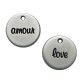 Zamak Charm Round Amour/Love 15mm