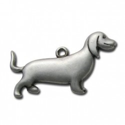 Breloque Chien en Métal/Zamac, 40x22mm