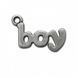 Μεταλλικό Ζάμακ Χυτό Μοτίφ Λέξη ''boy'' 22x14mm