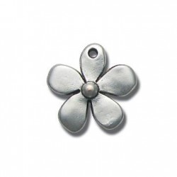 Breloque Fleur en Métal/Zamac, 21mm