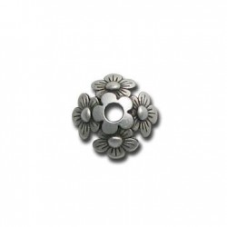 Zamak Bead Cap Flower 12mm Ø2.2mm