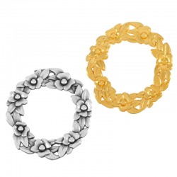 Colgante de Metal Zamak Guirnalda Anilla con Flores 30mm