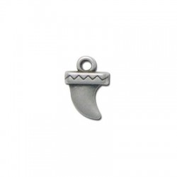 Breloque Corne en Métal/Zamac, 13.7x9.3mm