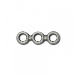 Μεταλλικό Ζάμακ Στοιχείο με 3 Κρίκους 18.5x5.5mm Ø3mm