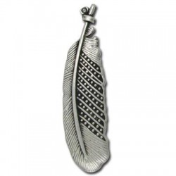 Colgante de Metal Zamak Pluma 71x18mm