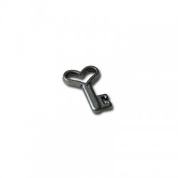 Breloque Clé en Métal/Zamac, 9.5x13.7mm