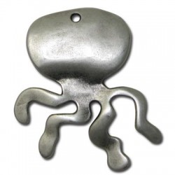 Pendentif Pieuvre en Métal/Zamac, 50x56mm