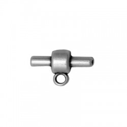 Cierre de Metal Zamak/Conector para Cordón de Caucho con Anilla 22x3.5mm