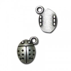 Breloque Coccinelle en Métal/Zamac, 8x11mm