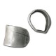 Passant Tube Irrégulier en Métal/Zamac, 34x27mm