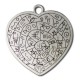 Pendentif Cœur avec Signes en Métal/Zamac, 60mm