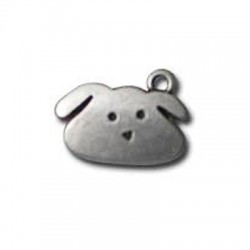 Zamak Charm Dog Face 20x15mm