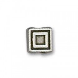 Zamak Bead Square Flattened 6.5mm Ø1.6mm