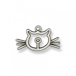 Zamak Pendant Cat Face 30x16mm