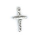 Pendentif Croix à motif en Métal/Zamac, 18x32mm
