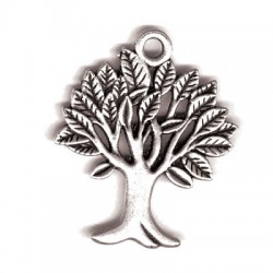 Pendentif Arbre à Prières en Métal/Zamac, 40x35mm