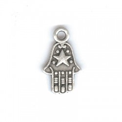 Colgante de Metal Zamak Mano de Hamsa Fatima 10x15mm