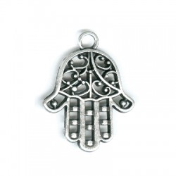 Colgante de Metal Zamak Mano de Hamsa Fatima 25x30mm