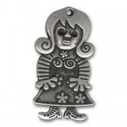 Colgante de Metal Zamak Niña 30x55mm