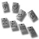 Zamak Charm Lucky Rectangular 4 Styles Mixed 16x10mm