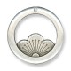 Pendentif Rond avec Fleur en Métal/Zamac, 41mm