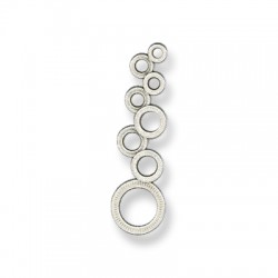 Intercalaire Cercles en Métal/Zamac, 11x39mm
