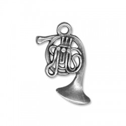 Breloque Trompette en Métal/Zamac, 13x23mm