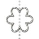 Passant Fleur avec 2 Anneaux en Métal/Zamac, 36mm