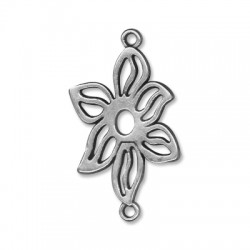 Intercalaire Fleur en Métal/Zamac, 34x26mm