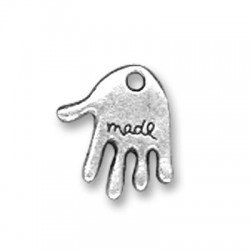 Μεταλλικό Ζάμακ Χυτό Μοτίφ "Hand Made" 10x12mm