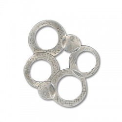 Pendentif Cercles en Métal/Zamac, 70x75mm