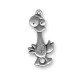 Pendentif Drôle Canard en Métal/Zamac, 36x17mm