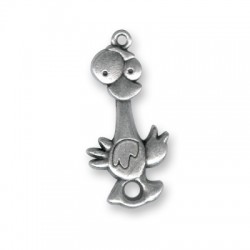 Pendentif Drôle Canard en Métal/Zamac, 36x17mm