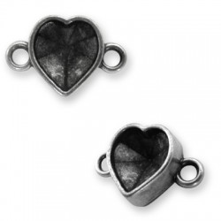 Connettore in Metallo Zama con Base per Castone a Cuore 11mm