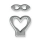 Cierre Aro Barrita de Metal Zamak Corazón 27mm(Ø 10.2x2.2mm)