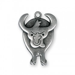 Zamak Pendant Bull 26x37mm